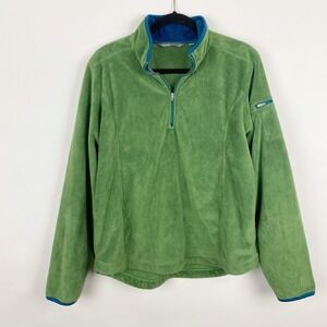 Horny Toad Green Soft Fleece 1/4 Zip Pullover Sweatshirt Women's Size L Cozy